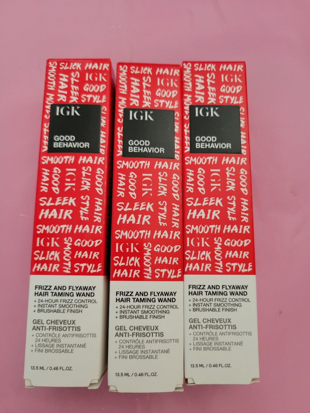GK Good Behavior Frizz & Flyaway Hair Taming Wand - Red. Price Is For All 3